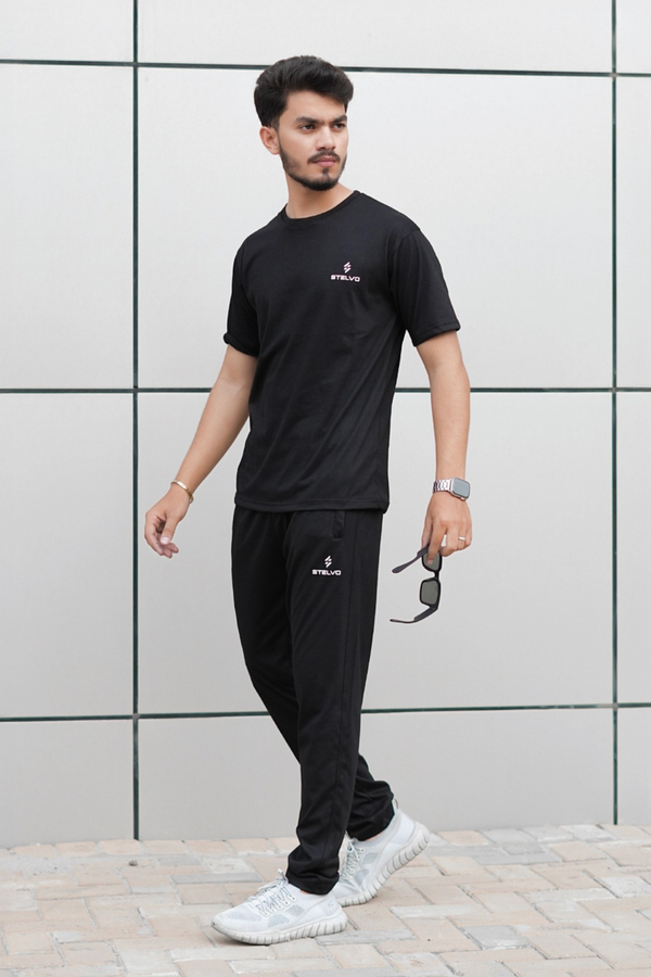 Stelvo Flex Jersey Tracksuit – Black